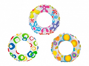 Круг надувной пестрый – Веселый, диаметр 51 см. (Intex, 59230sim)